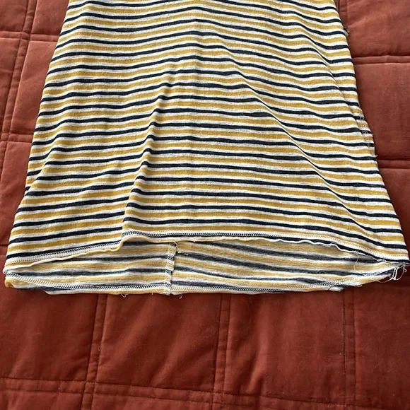 Project Social T Striped Tank Top Yellow Gray Blue V-Neck Sleeveless Size S - Picture 4 of 6